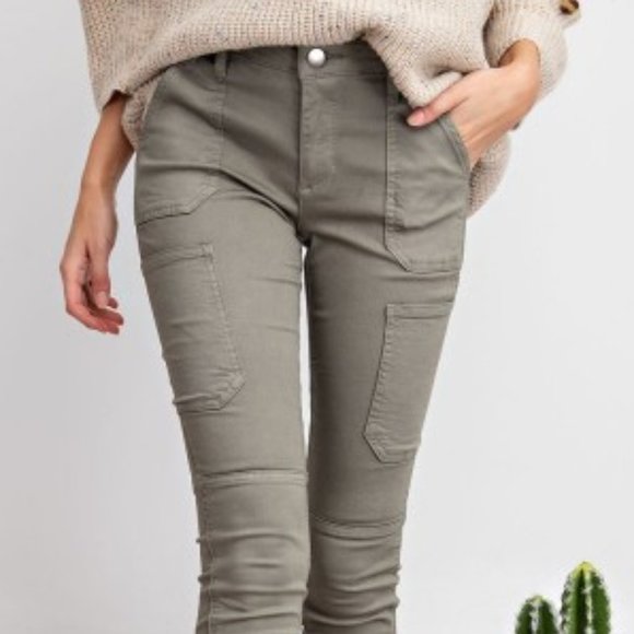 Faded Olive Skinny Cargo - Picture 3 of 5